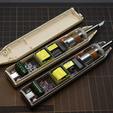 Handheld 35 Khz Ultrasonic Cutting Knife For 3D Resin And PLA Models And Parts with internal components visible.