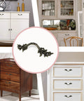 Two Pack European Style Dresser Pulls 2-1/2 Inch Bronze Antique Vintage Cabinet Handles For Dresser Drawer Closet And Cabinet Doors, Easy Installation With Screws, Retro Decorative Hardware shown on furniture
