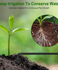Cross-section of soil with plant roots showcasing Solar Powered Automatic Drip Irrigation System Kit For 10 Potted Plants