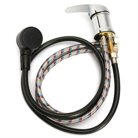 Pro Grade Brass Shampoo Bowl Faucet And Sprayer Kit For Salon Backwash Unit With Three Eighths To One Half Inch NPT Reducer Adapter