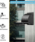 Heavy-Duty 4-Inch Dryer Vent Cover With Screen And Damper, 14 Gauge Steel Outdoor Vent Cap Black in rain, wall-mounted