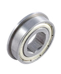 Flanged hex-bore ball bearing; metal housing with white seal; 1/2 in bore, 1-1/8 in OD, 5/16 in width