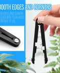 Hand holding Watch Band Tool Kit With Pro Grade Spring Bar Pliers And 10 Tips Tweezers Set, showcasing smooth edges.