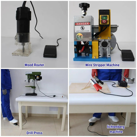 Heavy Duty 10 Foot Momentary Foot Switch Pedal Controller with 3 Prong Piggyback Plug used with wood router and wire stripper.