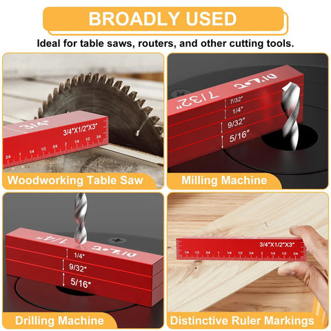 Woodworking Setup Blocks Height Gauge Set 16 Piece Aluminum Blocks With Durable Case Square Ruler for table saw and milling