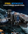 12x1.5 Lug Nuts 6 Spline Extended ET Closed End 24 Pc Set M12x1.5 With 7.6mm Shank, glossy finish, alloy steel