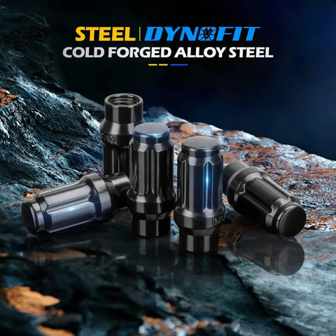 12x1.5 Lug Nuts 6 Spline Extended ET Closed End 24 Pc Set M12x1.5 With 7.6mm Shank, glossy finish, alloy steel