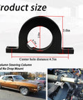 XTPTFABS 2-in billet steering column mount, front view with dimensions; keyed no-drop, black.