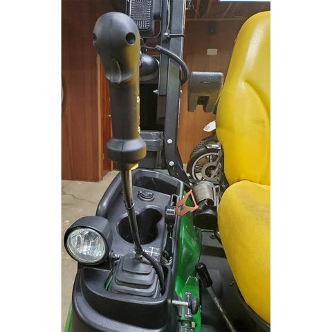 Close-up of joystick handle for Hydraulic Electric Diverter Valve Kit for John Deere 1023E 1025R 1026R with H120 or 120R Loader