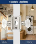 Octagonal Clear Crystal Passage Door Knobs 5 Pack With Non Locking Latch For Hallway And Closet Black Vintage Rosette