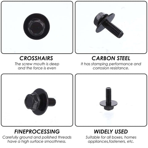 Close-up view of screws from the 160Pcs Car Screw And Retainer Clip Kit with durable carbon steel