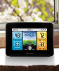 Wireless Home Weather Station With Color Display Indoor Outdoor Thermometer And Temperature Sensor on windowsill