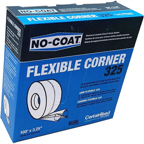 Flexible No Coat Drywall Corner Tape 100 Foot Length Three And One Quarter Inch Width Easy Bend Fit For Perfect Corners Strong Structural Bond With Paper Backing Ideal For Taping Edges On Drywall Or Plaster Projects