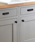 10 Pack Black Cup Pulls 3 Inch Center To Center Drawer Pulls Matte Black Cabinet Hardware For Kitchen Cabinets installed view
