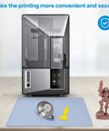 Silicone Resin Printing Mat 400x300mm 2.8mm Thick For LCD 3D Printers shown with tools and a printed figure