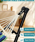 Close-up of 2 In 1 Hammock And Swing Chair With Collapsible Steel Stand And Portable Carry Case Adjustable And Quick Setup