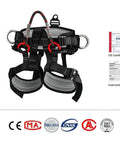 Beefed Up Tree Climbing Harness With Padded Waist And Leg Straps Large Size 300kg Weight Limit 25kN Breaking Strength Nylon Gear CE Certified