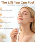 Electric Facial Cupping Set With Four Adjustable Modes And Twelve Speed Levels For Expert Lymphatic Drainage And Firm Skin Repair, user demonstrating tool on jawline.
