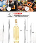 Two Pack 12 Inch Cooking Tweezers Tongs With Precision Serrated Tips Stainless Steel Chef Tweezers For BBQ and plating