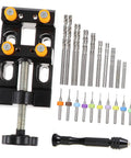 One Set Drill Bit Kit For Woodworking Jewelry Making And PCB Drilling Hand Drill Tools with pin vise and mini bit set shown