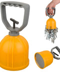 Powerful Magnetic Pickup Tool With Quick Release Lifter for bulk parts shown lifting screws and lying on side.