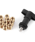 Fairing Insert Repair Kit For Motorcycles With M10 Brass Self Tapping Inserts And T Handle Tool Easy Batwing Fairing Fix For Touring Bikes 1996 And Later Durable Adhesive Free Construction, brass inserts and T-handle tool