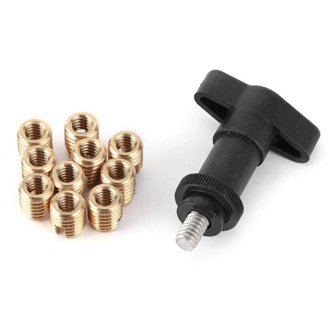 Fairing Insert Repair Kit For Motorcycles With M10 Brass Self Tapping Inserts And T Handle Tool Easy Batwing Fairing Fix For Touring Bikes 1996 And Later Durable Adhesive Free Construction, brass inserts and T-handle tool