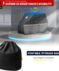 All Weather Golf Cart Cover For 2 Or 4 Passengers Fits EZGO Club Car Yamaha 420D Waterproof Windproof Sunproof Outdoor Full Cover Black Gray with storage bag.