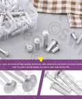 300 Pack Aluminum Rivets Set M4 M5 M6 With 10mm 14mm 20mm 25mm Lengths Brazier Head Solid Aluminum Plain Finish Universal Head