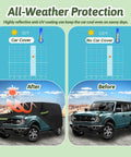 Bronco 4 Door Car Cover For 2021 To 2025 Stormproof All Weather Heavy Duty 6 Layer Waterproof Sun Rain UV protection shown on SUV