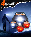 Two Pack LED Headlamp With 1100 Lumen Beast Bright Light And Four Mode Settings IPX5 Waterproof Head Light in use at night