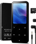 144GB Bluetooth MP3 Player With HiFi Sound Built In Speaker FM Radio Voice Recorder Earphones Included Portable Digital Music Player