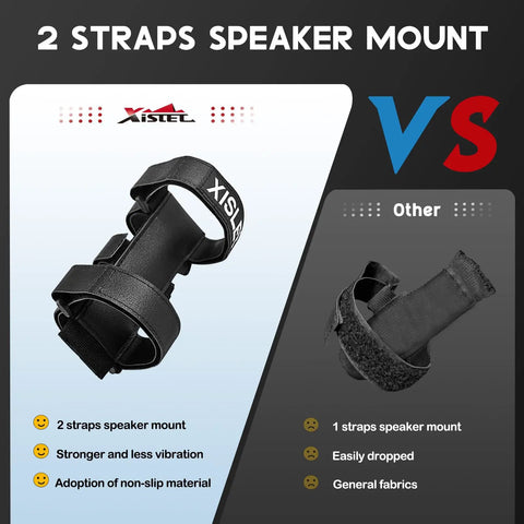 Rugged UTV Speaker Mount For JBL Charge 5 6 And Flip 5 6 with two non-slip straps vs single strap comparison