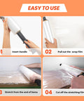 Step-by-step use of Beefy Heavy Duty Stretch Wrap With Handles 15 Inch X 1000 Feet 60 Gauge Film Roll Pallet Wrapping Industrial Strength