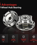 Two Pack Front Wheel Bearing And Hub Assembly Compatible With 2003 To 2021 Toyota Tacoma 4Runner FJ Cruiser 6 Lug 4WD With ABS Fits Lexus GX460 GX470 Premium Aftermarket Replacement For A Smooth Ride And Easy Install