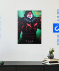 Badass Solo Leveling Metal Poster Featuring Tusk Design With Hot Anime Wall Art crafted from sturdy rustproof steel, 12.6 x 17.7 inches.