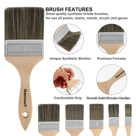 Beefy 3 Inch Chip Paint Brush For Wood Stain And Varnish Great For Walls Fences And Masonry With A Wooden Handle Perfect For Varnish Paste Gesso And Limewash displayed with features