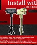 Heavy Duty E Track Spare Tire Holder Mount with X Track Tie Down Points for spare wheel installation with bolt hooks.