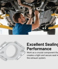 1.75 Inch Split Flange Repair Kit For Exhaust Pipes Carbon Steel Oval Pipe Connectors With Hex Socket Bolts installed under vehicle.