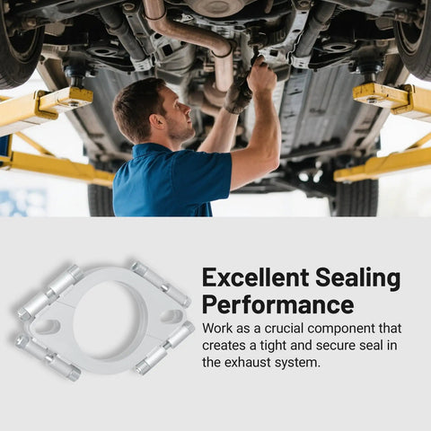 1.75 Inch Split Flange Repair Kit For Exhaust Pipes Carbon Steel Oval Pipe Connectors With Hex Socket Bolts installed under vehicle.