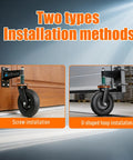 Heavy Duty 8 Inch Gate Wheels Rock Solid 360 Swivel Casters Built Tough on screw and U-shaped hoop installation methods.