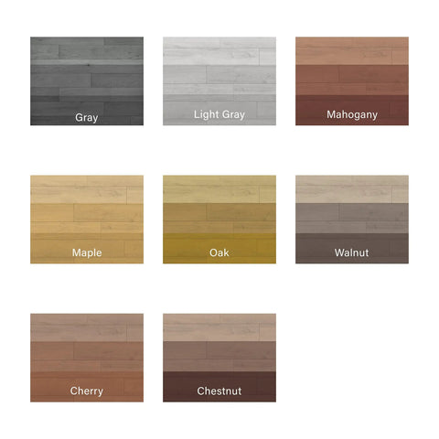 Color swatches showing shades for ScratchCure 3 Shade Double Tipped Repair Pen For Wood Laminate Flooring And Furniture In Gray Buildable Light To Dark Tones
