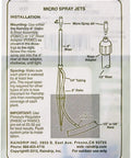 Installation instructions for Micro Spray Jet Drip Emitter With 10 To 32 Threaded Inlet For Garden Watering Half Circle Fan Pattern
