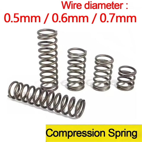50 Pcs Micro Compression Springs Steel Repair Kit 0.5-0.7mm Wire OD4-12mm Length5-50mm High Performance Mold Springs Durable Fatigue Resistance Heat Stable Elastic Force For Custom Builds compression springs, 0.5-0.7mm wire