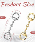 Gold Blingy Double D Ring Snaffle Bit Buckles Set For Necklaces And Bracelets, foldable metal clasp hardware, 75x20 mm, 8 pcs