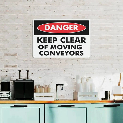 Danger Maintain Clearance Around Moving Conveyors Caution Sign 8 By 12 Inches Heavy Duty Premium Reflective Aluminum Plaque