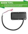 Built Like A Tank Premium Quality Universal Golf Cart Brake Light Switch Pad Mount For Yamaha Ezgo Club Car 12V 36V 48V showing wired connection and 'BRAKE' label