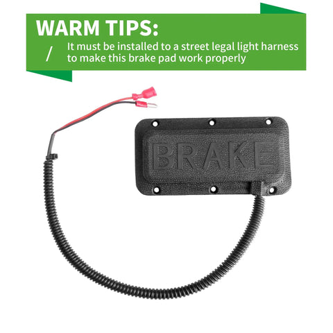 Built Like A Tank Premium Quality Universal Golf Cart Brake Light Switch Pad Mount For Yamaha Ezgo Club Car 12V 36V 48V showing wired connection and 'BRAKE' label