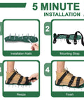 Step-by-step installation of Heavy-Duty Lawn Aerator Shoes With Stainless Steel Shovel, universal fit straps on boots