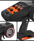 Close-up of 7 Channel 2.4G RC Transmitter With Receiver for cars, crawlers, and boats, showing control panel and ergonomic grip